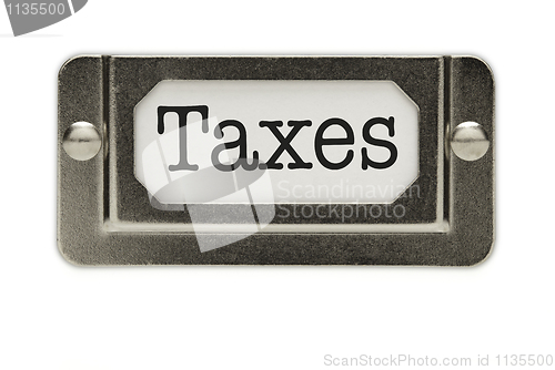 Image of Taxes File Drawer Label