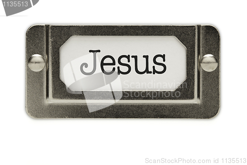 Image of Jesus File Drawer Label