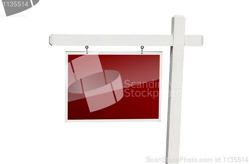 Image of Blank Red Real Estate Sign on White