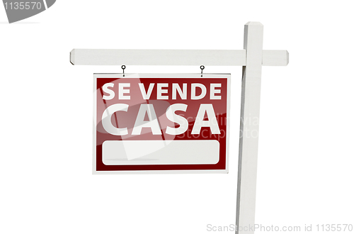 Image of Spanish Se Vende Casa Real Estate Sign on White