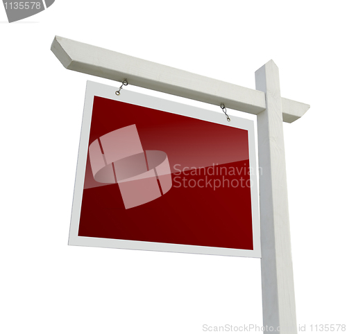 Image of Blank Red Real Estate Sign on White