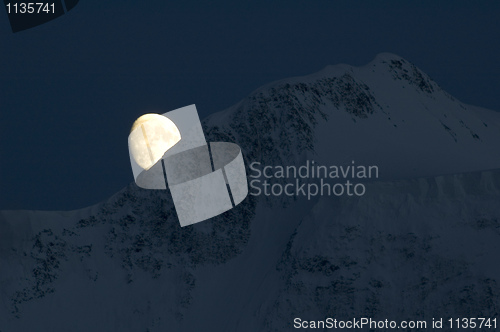 Image of Moon over Belukha summit