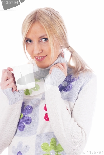 Image of Girl with cup of coffee