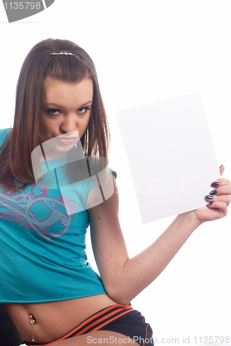 Image of Girl wth blank sheet