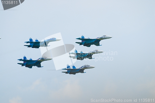 Image of Five airplanes SU-27