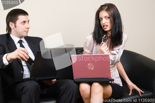 Image of Businesswoman with laptop