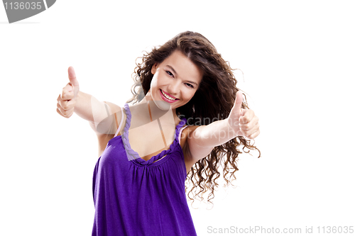 Image of Girl with thumbs up