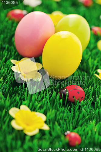 Image of Easter eggs in green 