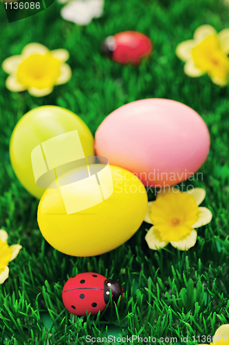 Image of Easter eggs in green 