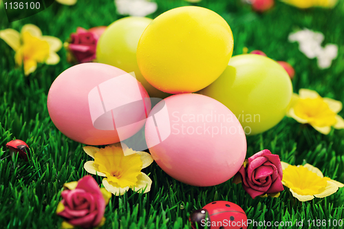 Image of Easter eggs in green 