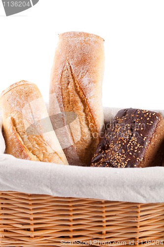 Image of fresh bread in a basket