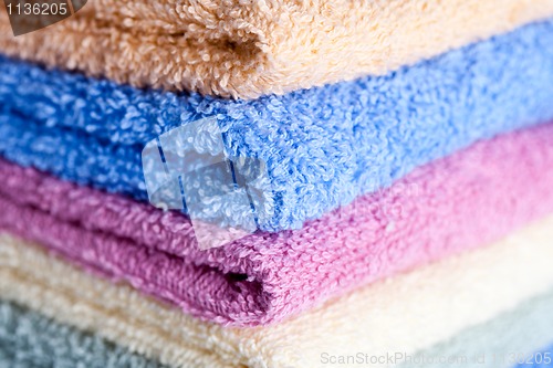 Image of stacked colorful towels