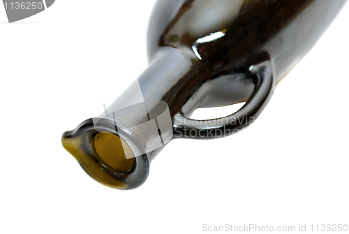 Image of Empty wine bottle  isolated on white