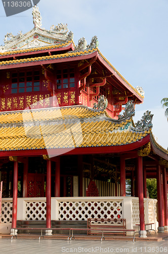 Image of Chinese style building at the Bang Pa In Palace, Thailand