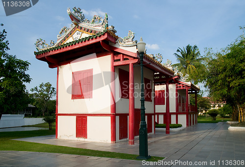 Image of Chinese style buildings at the Bang Pa In Palace, Thailand