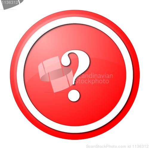 Image of red question mark round button