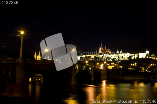 Image of castle of Prague at night