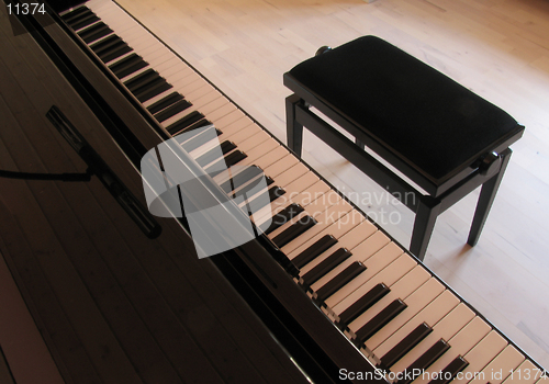 Image of Black piano and music stool