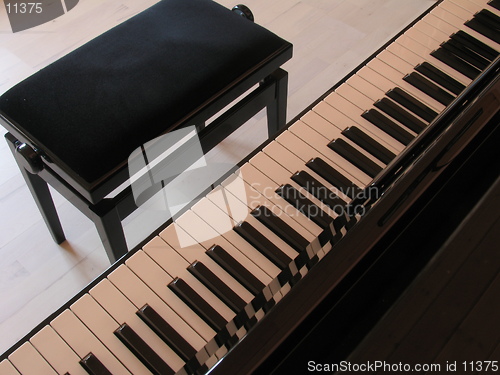 Image of Black piano and music stool