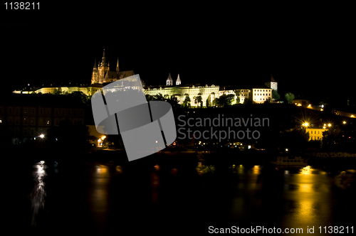 Image of castle of Prague at night