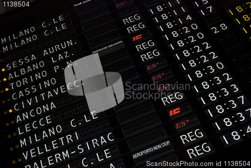 Image of Italian train schedule