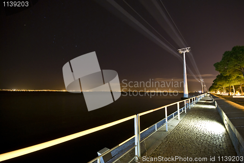 Image of Cable car at night