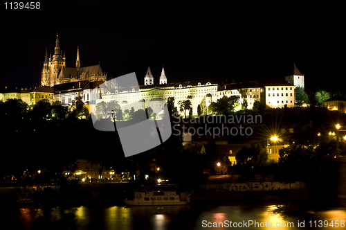 Image of castle of Prague at night