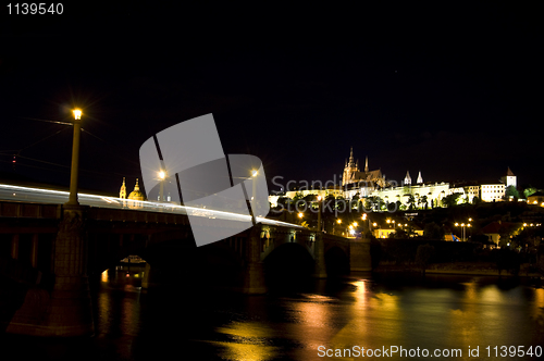 Image of castle of Prague at night