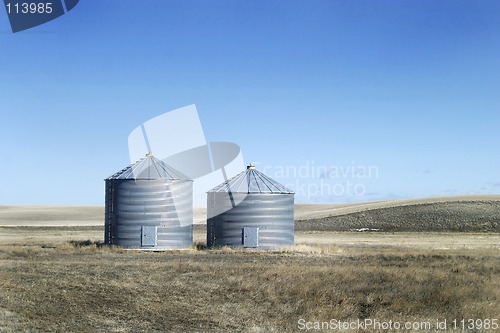 Image of Two Steel Grain Bins