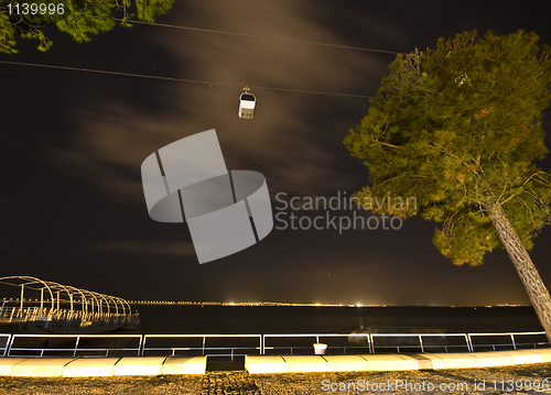 Image of Cable car at night