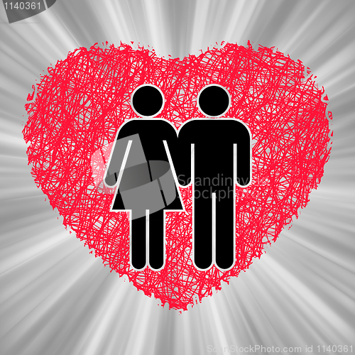 Image of Conceptual image of Man and Woman in love. EPS 8