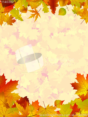 Image of A frame formed by colorful autumn leaves. EPS 8