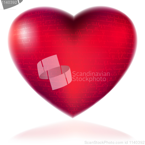 Image of Red heart with "I love you" in different languages
