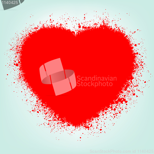 Image of Grunge abstract heart with red splash. EPS 8