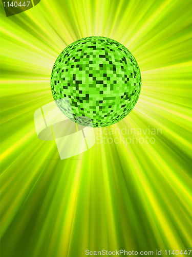 Image of Sparkling green discoball. EPS 8