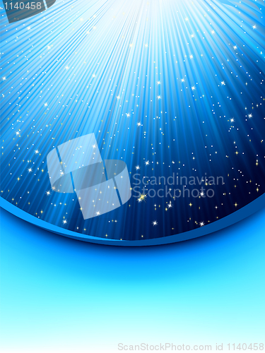 Image of Abstract blue background with stars. EPS 8