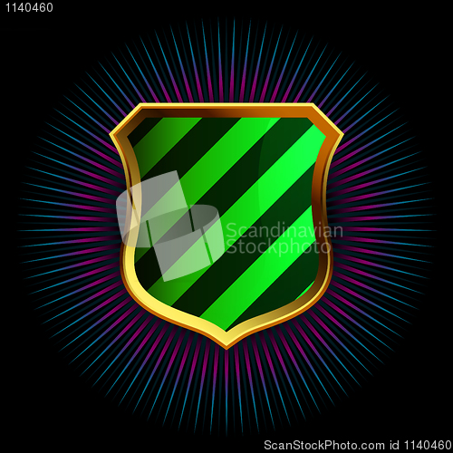 Image of Shields in black and red hazard stripes. EPS 8