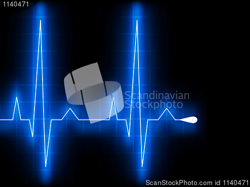 Image of Blue heart beat. Ekg graph. EPS 8