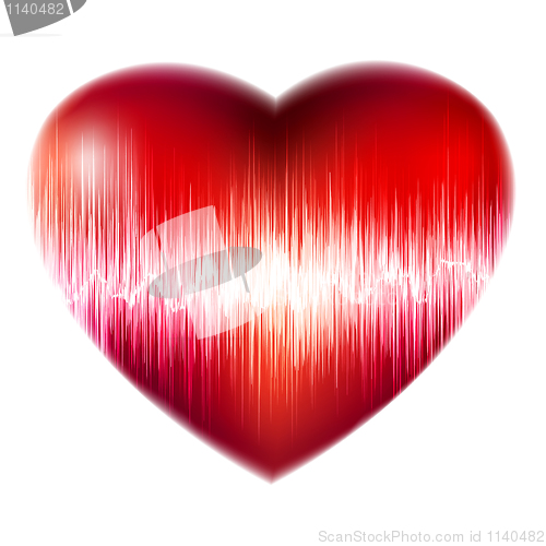 Image of Ecg red heart background, heartbeat. EPS 8