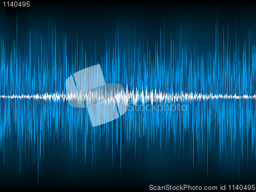 Image of Sound waves oscillating on black background. EPS 8