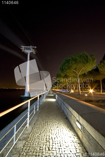 Image of Cable car at night