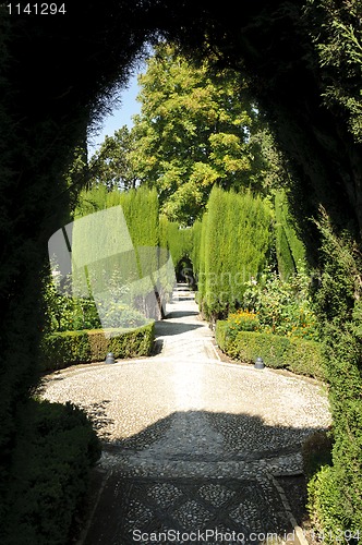 Image of Generalife gardens in Granada, Spain