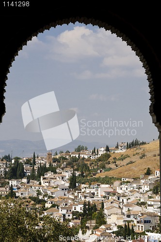 Image of Albaicin district as seen from the Alhambra in Granada, Spain
