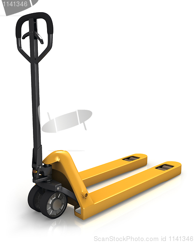 Image of Pallet truck in perspective, rear view