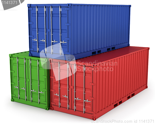 Image of Three freight containers