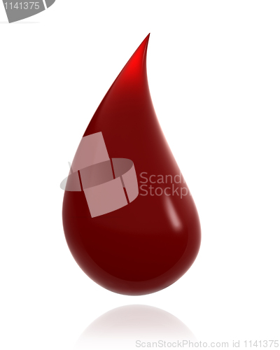 Image of Shiny drop of blood isolated 