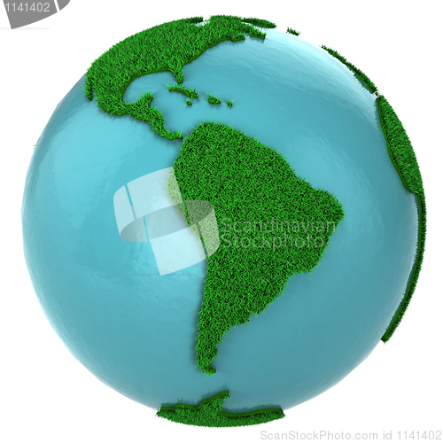 Image of Globe of grass and water, South America part