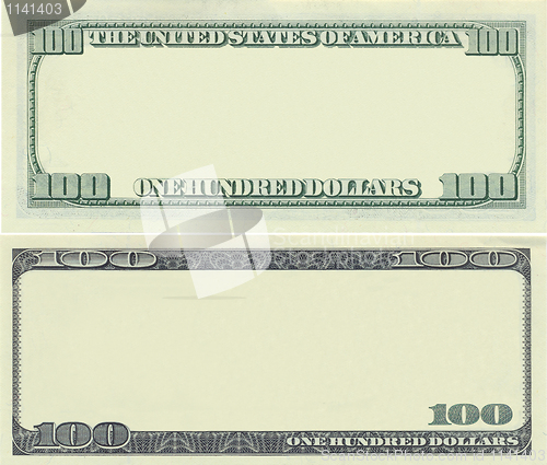 Image of Clear 100 dollar banknote pattern