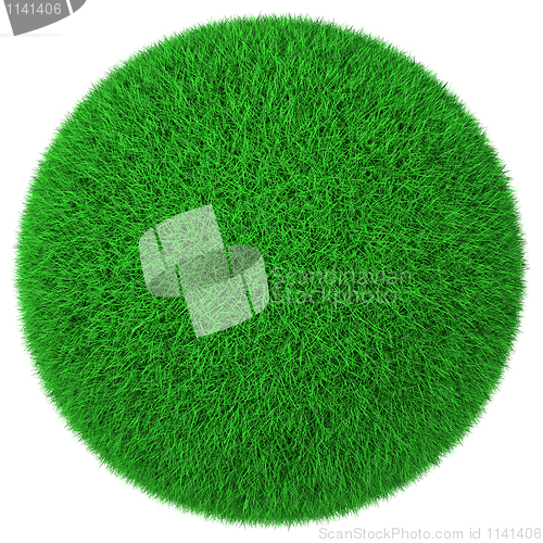 Image of Ball made of green grass isolated