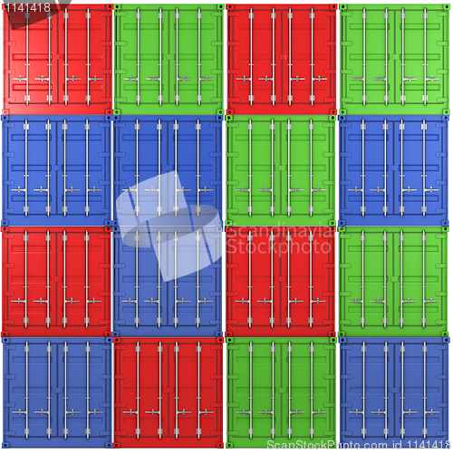 Image of Background of multiple color freight containers